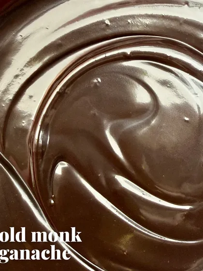 The finishing touch: a decadent ganache made with Old Monk rum. This gives the Frankenstein its signature boozy kick.