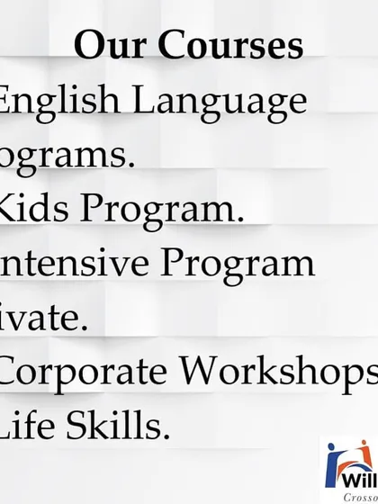 I offer a variety of programs to fit your specific needs. This gives you a quick look at all the courses available, from English language programs and kids' classes to intensive private coaching and corporate workshops.