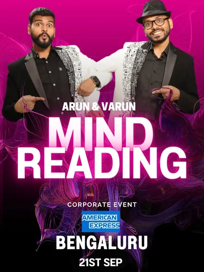 Our official poster for a corporate event with American Express in Bengaluru. We tailor our branding and performance to match the prestige of our clients.
