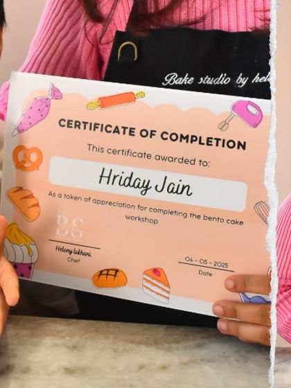 A close-up of the certificate of completion awarded to every child who participates in my workshops, a special token of their achievement.