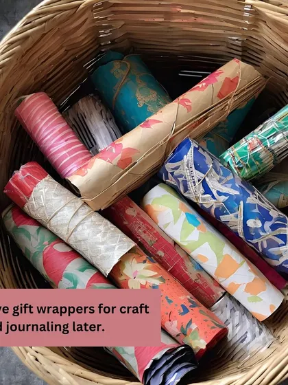 Diwali is the perfect time for some festive crafting! Save your gift wrappers for journaling, or create a photo journal of all your beautiful decorations.