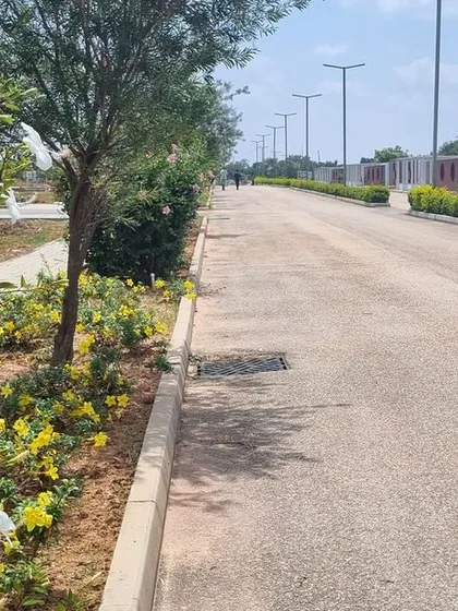 An identical image of the colorful roadside landscape.