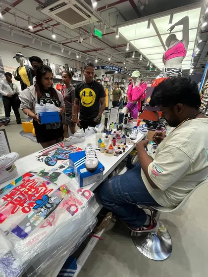 Here’s a look at our live art station in action at an Adidas store. We love interacting with customers, bringing their ideas to life right before their eyes. This engagement is what makes an event memorable and gets people talking about your brand.