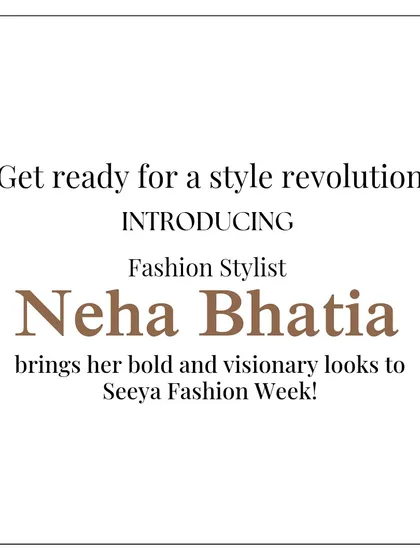 An announcement graphic introducing me as a fashion stylist for Seeya Fashion Week. I love bringing my bold and visionary looks to the runway to inspire and redefine the fashion scene.