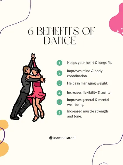 Dancing is more than just a fun activity; it's a full body workout with amazing benefits. Regular practice can improve heart and lung fitness, increase flexibility, boost mental well being, and improve muscle strength.