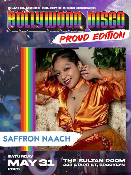 Featuring burlesque artist Saffron Naach. My queer-centric event production embraces sensuality and storytelling, blending traditional art forms like Kathak with modern performance.