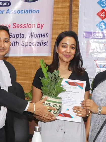 It was a pleasure to be recognized for my contribution at the Dwarka Court Bar Association's Health & Wellness session for lady advocates.
