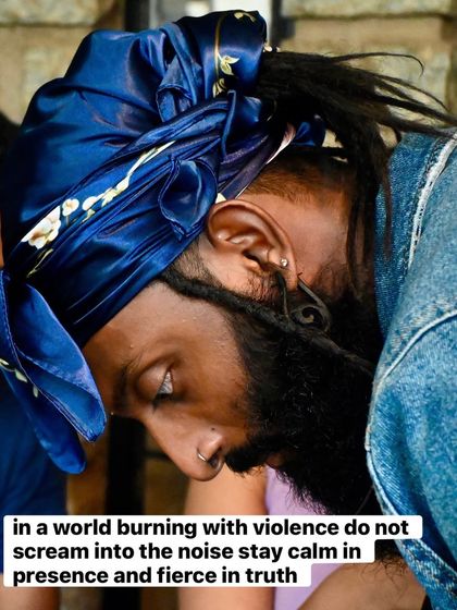 A moment of quiet introspection. In a world that is loud with violence and noise, the greatest strength is to remain calm in your presence and fierce in your truth.