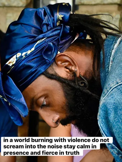 A moment of quiet introspection. In a world that is loud with violence and noise, the greatest strength is to remain calm in your presence and fierce in your truth.