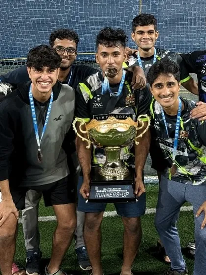 Victory is earned together. Our senior team celebrates with the runners-up trophy after a hard fought campaign in the TAL 7s League Season 11, showcasing their teamwork and resilience.