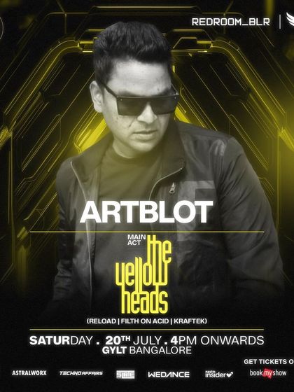 My flyer for a massive Saturday night at Gylt, supporting the legendary masked duo, The Yellow Heads.