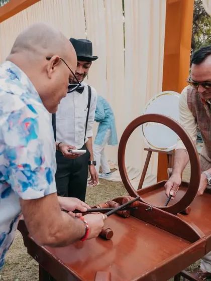 Guests trying their hand at traditional carnival games. We incorporate fun, interactive elements to keep everyone entertained.