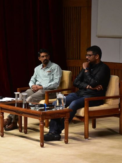 A thoughtful moment during the interaction at IIM Bangalore. The topic was "The Role of Education System in Nation Building".