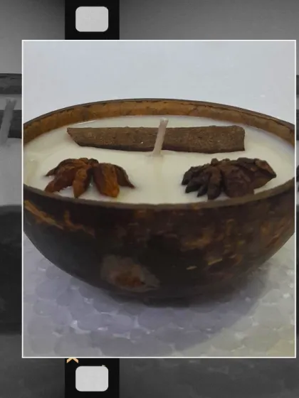 Earthy, aromatic, and handmade with love. Our spice-infused coconut shell candle brings warmth and nature to your space.