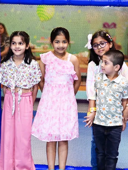 A group of children dressed in their festive best for our Raksha Bandhan celebration.
