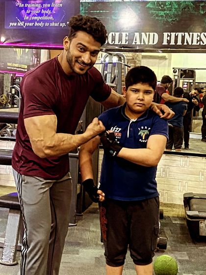 Training with the next generation. It's never too early to learn the importance of fitness and discipline.