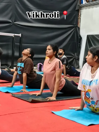 A look inside our group session at Vikhroli. The whole crew works together on the cobra pose (Bhujangasana), a fundamental yoga asana for improving spinal flexibility and strengthening the back. The energy in these sessions is unmatched.
