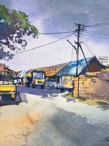 This beautiful watercolor landscape, created by a master artist, represents the level of skill and artistry we aspire to cultivate in our students. It's a reminder of what's possible with practice and passion.