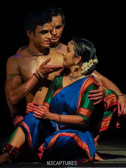 An intimate and emotional moment from 'Nagamandala'. Conveying love, conflict, and devotion through abhinaya is central to my narrative work.