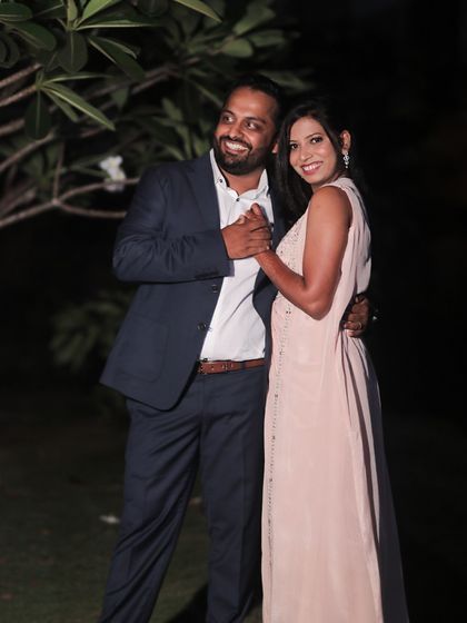 A client in a classic deep navy suit for his engagement party. A versatile and elegant choice, perfectly tailored to ensure he looks and feels his best.