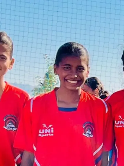 Three of our talented women players, Siddhi, Kajal, and Devika, who were selected for the North Maharashtra University team.