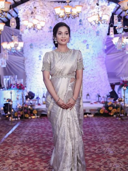 The full view of this elegant reception look. She looks absolutely regal and sophisticated.