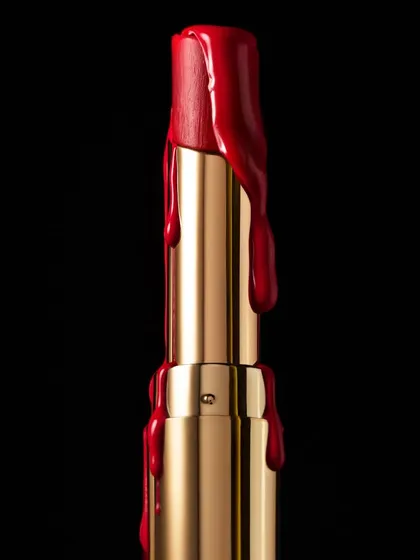 This is what happens when you combine a bold red lipstick with high-speed flash photography. I love experimenting with cosmetic textures, and this shot captures the dramatic, melting texture against a stark black background to make the color and gloss pop.