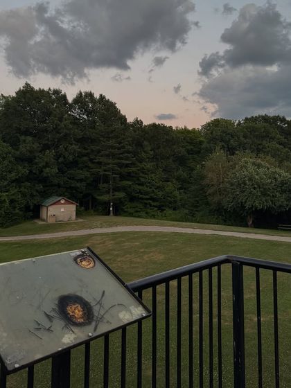 An overlook in a nature park in Ontario. This is a classic "photo dump" image that helps to set a scene and document a day out.