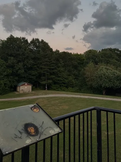 An overlook in a nature park in Ontario. This is a classic "photo dump" image that helps to set a scene and document a day out.