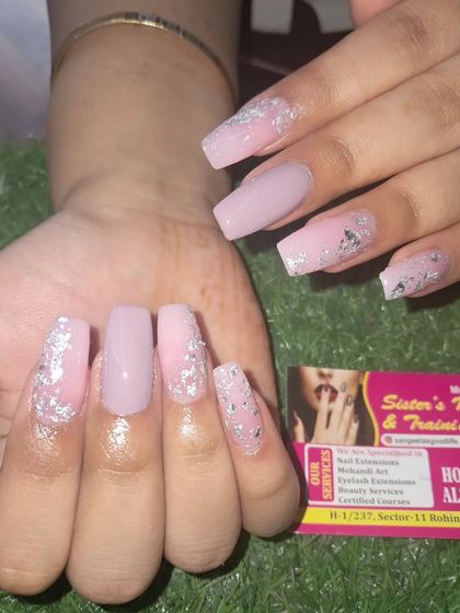 A soft and pretty pink set with silver foil accents for a touch of metallic shine.