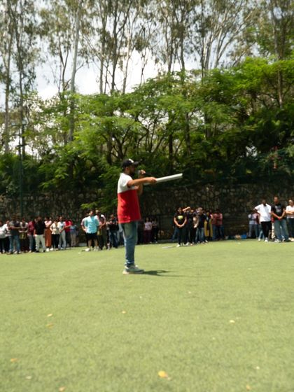 An instructor briefs a large corporate group before a day of fun-filled team building activities on our spacious lawn.