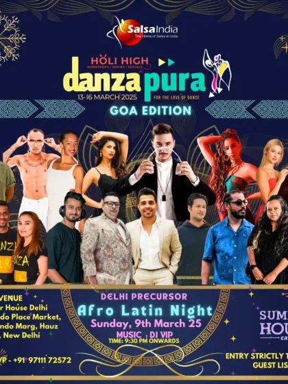 We are proud to host major events like the official precursor party for the Danzapura Latin Dance Festival. This poster shows our connection to the larger dance scene, bringing international artists and the entire Delhi dance family together for a massive celebration.