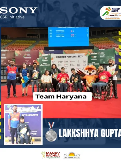 Team Haryana, including our athlete Lakkshhya Gupta, at the Khelo India Para Games. We are proud to support our athletes as they represent their state and compete at the highest level.