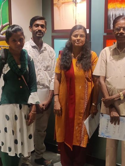 Moments from the "Mandhan 3" exhibition at Canvas Art Gallery, where I also did a live painting demonstration.