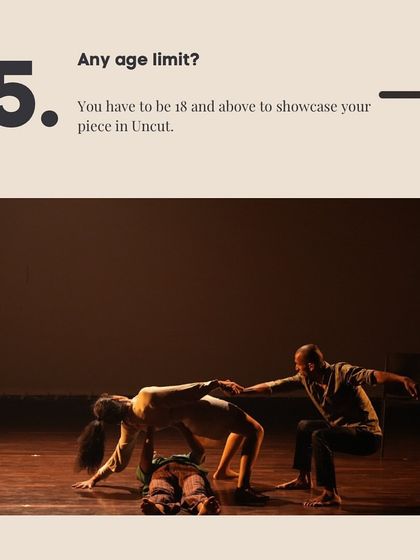 An FAQ stating that performers must be 18 and above to showcase their work at Uncut.