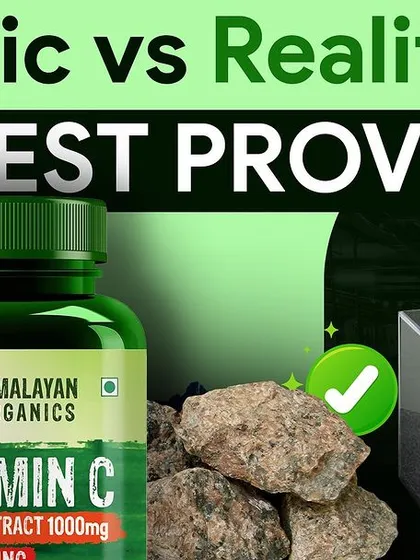 Thumbnail for my lab test video on Himalayan Organics Vitamin C, comparing "organic" claims to reality.