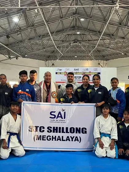 The SAI STC Shillong team after a successful tournament. The mix of experienced athletes and promising newcomers creates a strong, balanced team.