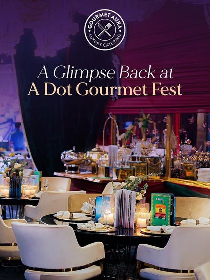 A look back at the elegant dining setup of a Dot Gourmet Fest, with beautifully set tables.