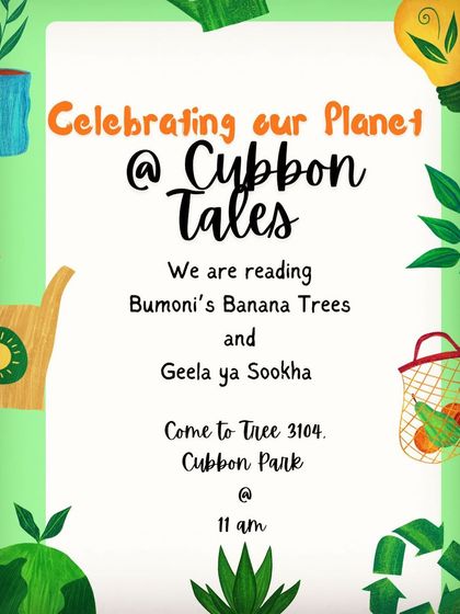 The poster for our session celebrating our planet for World Environment Day. We read books about caring for nature and living in harmony with animals.