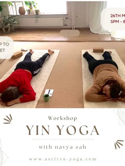 A poster for my three-hour "Cosy Up to the Quiet" workshop at Astitva Yoga. These long sessions allow for sweet spinal releases, deep meditations, and a chance to settle into a fluffy quietness.