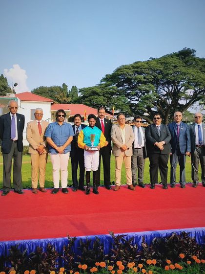 The Rajyotsava Trophy presentation.