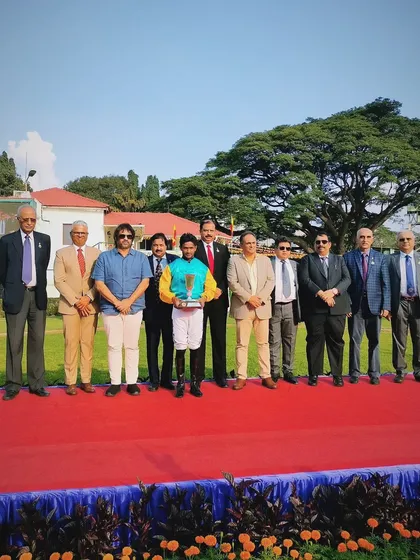 The Rajyotsava Trophy presentation.