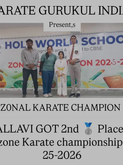 Another win for Pallavi, who secured 2nd place at the Zonal Karate Championships. Consistent hard work leads to consistent results.