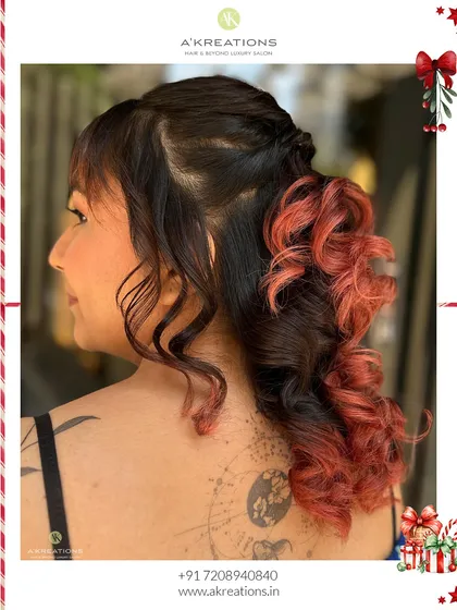 A look at how a well-placed tattoo can complement your personal style. This client's back tattoo is visible with her beautiful hairstyle, showing how body art becomes a seamless part of your look. I love helping clients express themselves through permanent art.