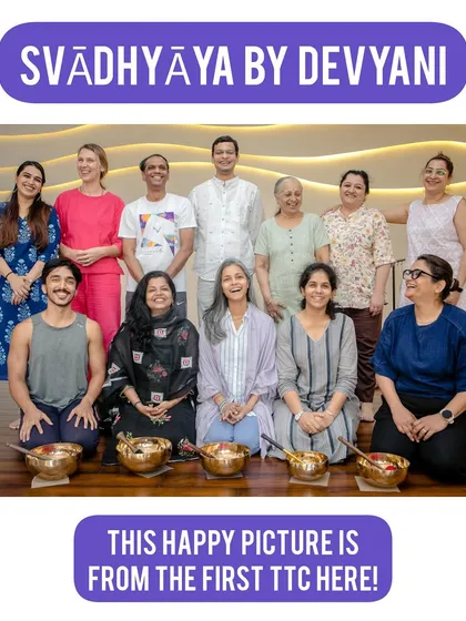 A happy picture from our very first Nada Yoga Teacher Training Course. This image radiates the joy and connection forged through the shared experience of learning and healing with sound.