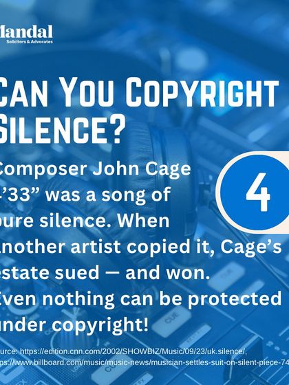 Can you copyright silence? We explore the case of composer John Cage's 4'33", which proved that even conceptual art can be protected under copyright law.