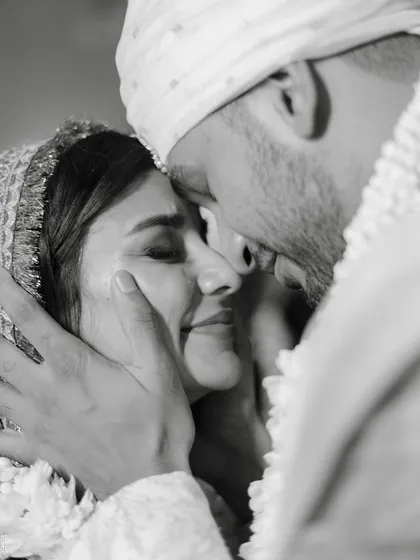 Sometimes, the most powerful moments are the quietest ones. This black and white shot captures the pure emotion between Carla and Arjun on their wedding day. For me, styling is about creating the space for these real, unforgettable connections to happen.