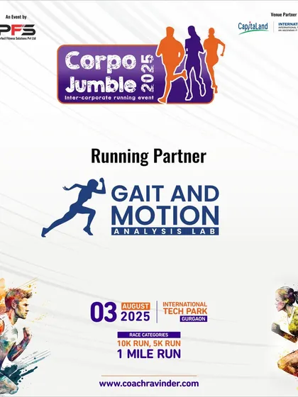 Announcing our partnership with Gait and Motion Analysis Lab for Corpo Jumble 2025. We focus on smart, injury-free running by collaborating with technical experts.