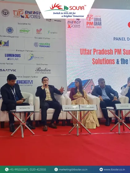 Our Director, Mr. Abhinav Mahajan, was a key panelist at the PM Surya Ghar Forum during the UP Energy Expo. He shared insights on UP's success in rooftop solar and our role as a local manufacturer.