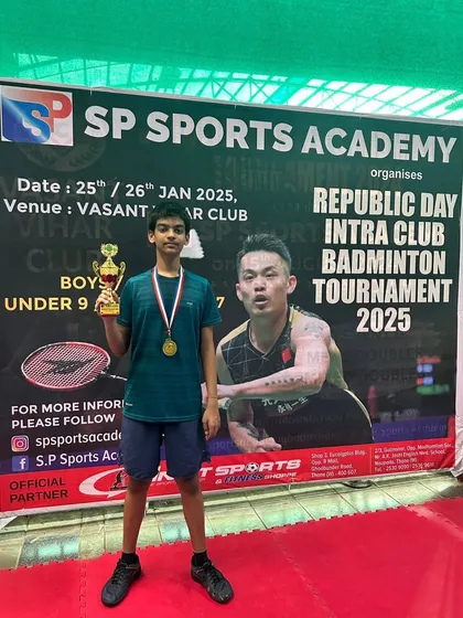 The U13 boys' winner, Viaan Jadhav, a rising star in the academy.